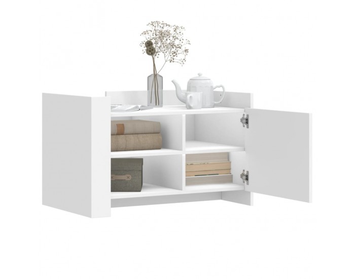 Sonata H Маса за кафе, бяла, 80x50x50 см, инженерно дърво