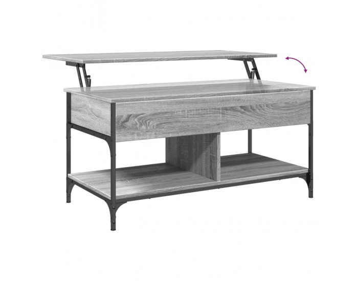 Sonata H Кафе маса, сив сонома, 100x50x50 см, инженерно дърво и метал