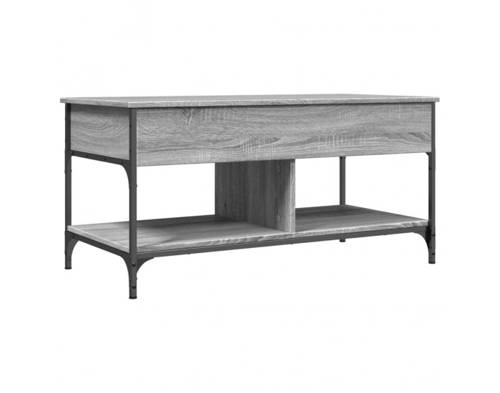 Sonata H Кафе маса, сив сонома, 100x50x50 см, инженерно дърво и метал