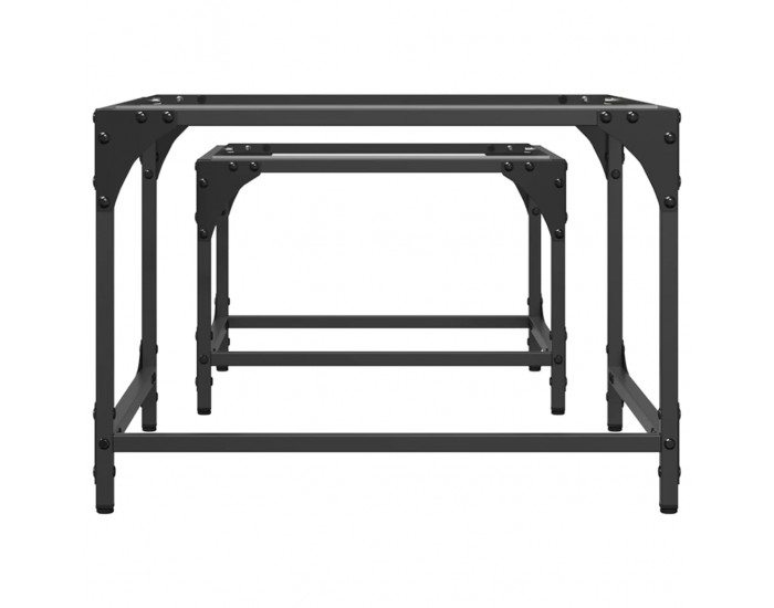 Sonata H Стифиращи кафе маси, 2 бр, с прозрачен стъклен плот, стомана