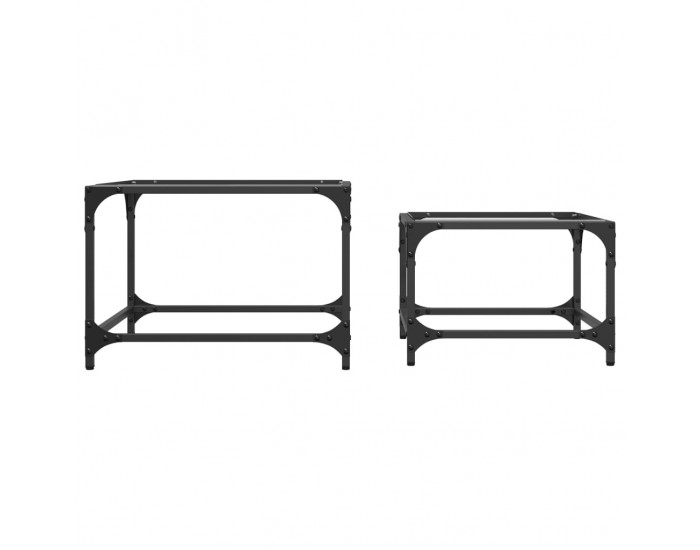 Sonata H Стифиращи кафе маси, 2 бр, с прозрачен стъклен плот, стомана