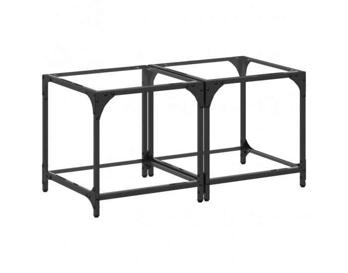 Sonata H Маси за кафе с прозрачен стъклен плот 2 бр 40x40x40 см стомана