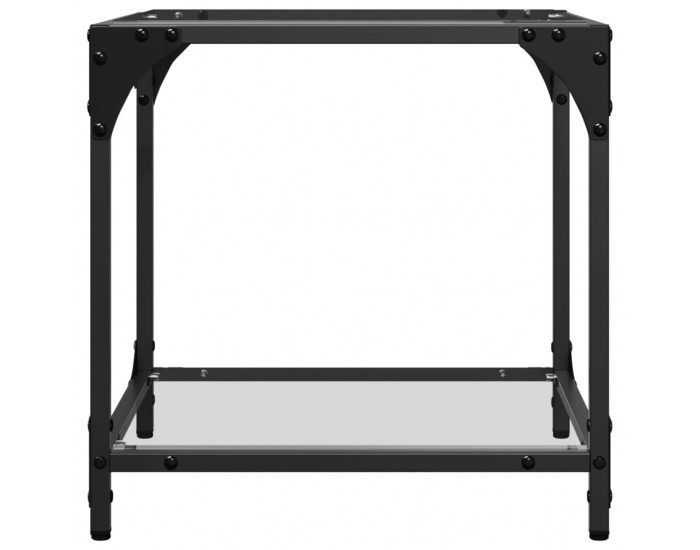 Sonata H Маси за кафе с прозрачен стъклен плот 2 бр 40x40x40 см стомана