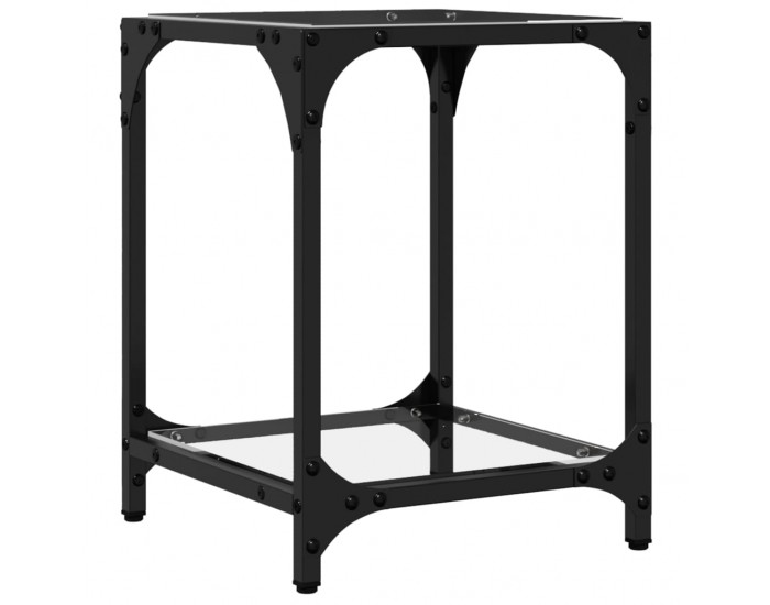 Sonata H Маси за кафе с прозрачен стъклен плот 2 бр 40x40x40 см стомана