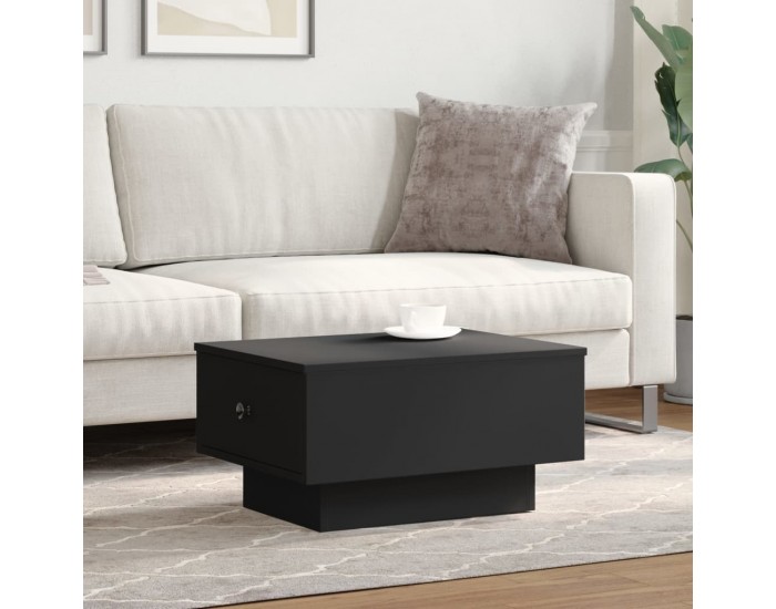 Sonata H Кафе маса, черна, 60x45x31 см, инженерно дърво