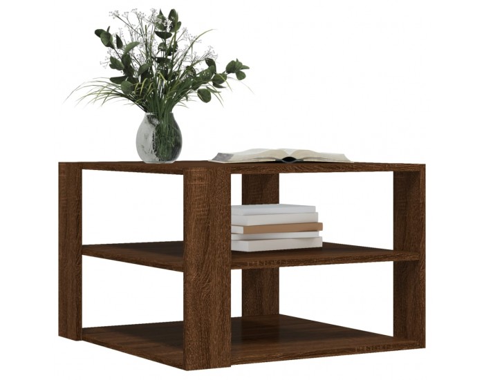 Sonata H Кафе маса, кафяв дъб, 59,5x59,5x40 см, инженерно дърво