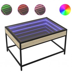 Sonata H Маса за кафе с Infinity LED, сонома дъб, 70x50x41 см - Холни маси