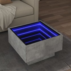 Sonata H Маса за кафе с LED, бетонно сив, 50x50x30 см, инженерно дърво - Холни маси