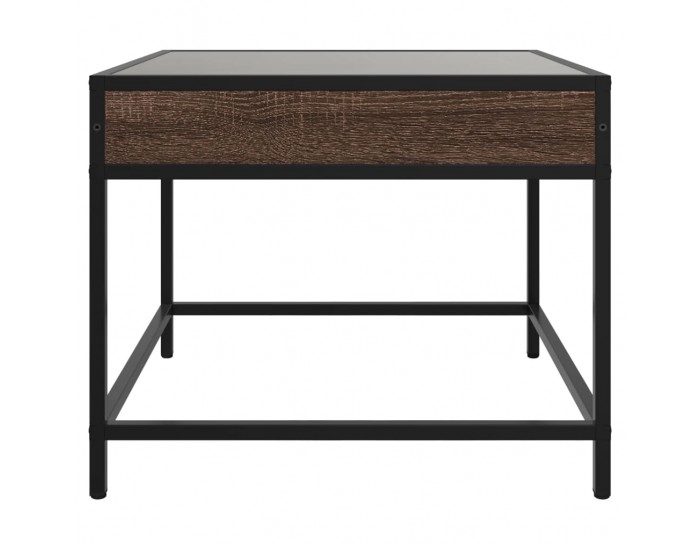 Sonata H Маса за кафе с Infinity LED, кафяв дъб, 50x50x41 см