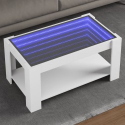Sonata H Маса за кафе с LED, бяла, 93x53x45 см, инженерно дърво - Холни маси