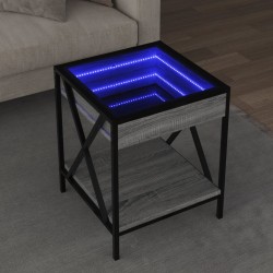 Sonata H Маса за кафе с Infinity LED, сив сонома, 40x40x49 см - Маси