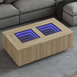 Sonata H Маса за кафе с Infinity LED, сонома дъб, 116x69x40 см - Маси