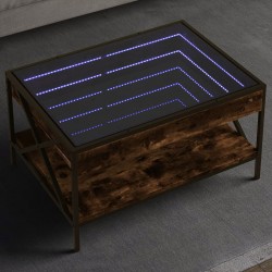 Sonata H Маса за кафе с Infinity LED, опушен дъб, 70x50x38 см - Холни маси