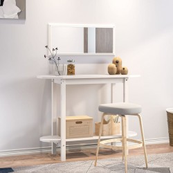 Sonata H Конзолна маса бяла 110x40x80 см борово дърво масив - Холни маси