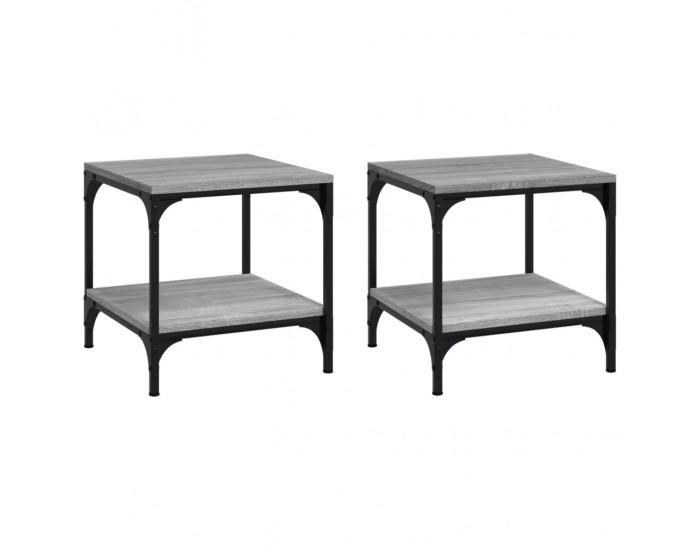 Sonata H Странични маси, 2 бр, сив сонома, 40x40x40 см, инженерно дърво