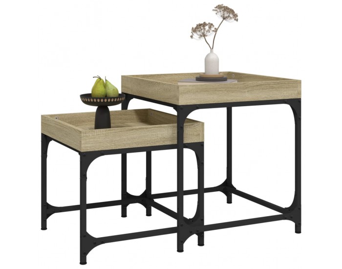 Sonata H Странични маси, 2 бр, дъб сонома, инженерно дърво