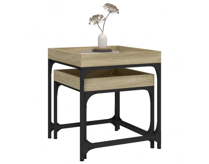 Sonata H Странични маси, 2 бр, дъб сонома, инженерно дърво