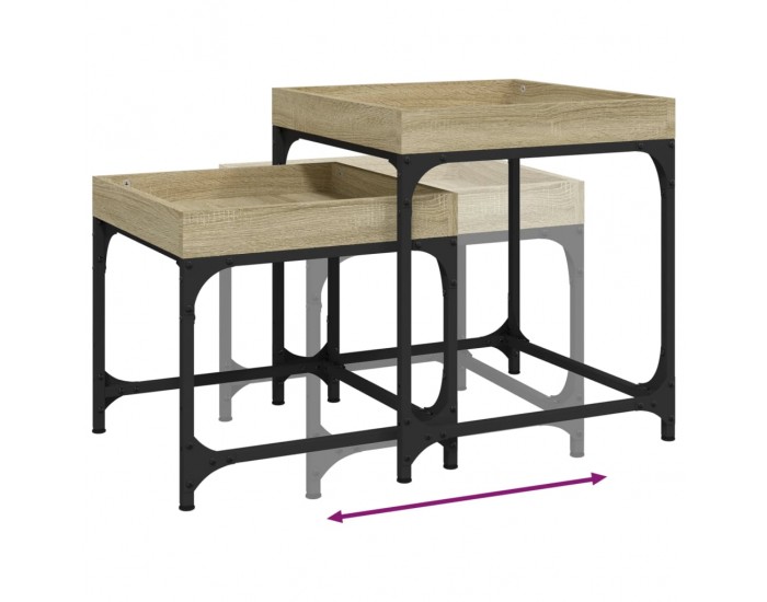 Sonata H Странични маси, 2 бр, дъб сонома, инженерно дърво