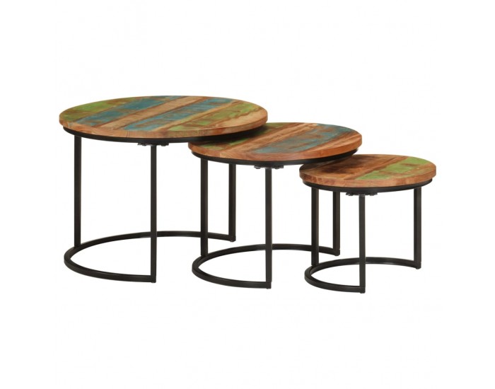 Sonata H Стифиращи маси, 3 бр, регенерирано дърво масив