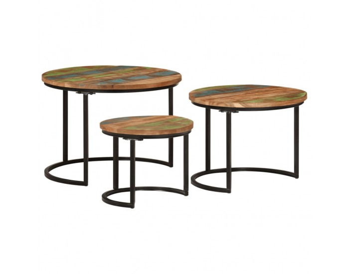 Sonata H Стифиращи маси, 3 бр, регенерирано дърво масив