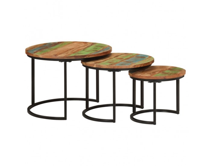 Sonata H Стифиращи маси, 3 бр, регенерирано дърво масив