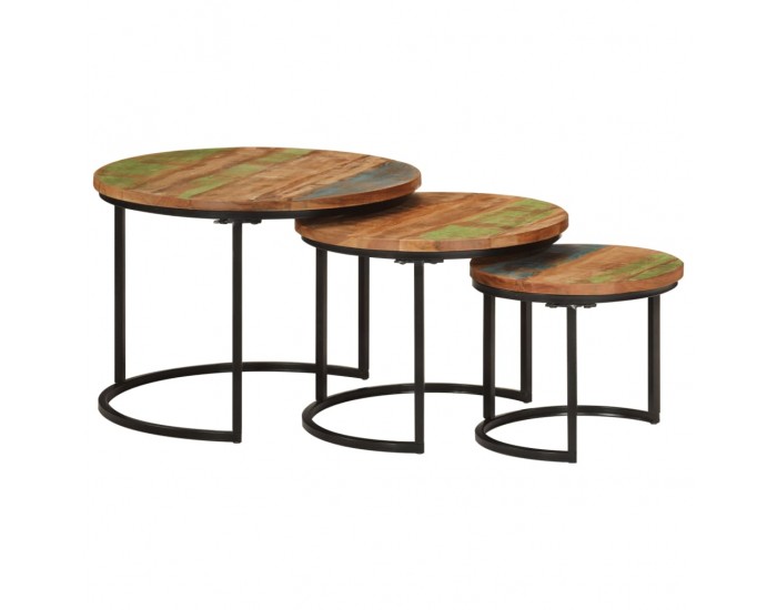 Sonata H Стифиращи маси, 3 бр, регенерирано дърво масив
