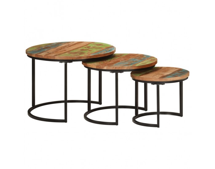 Sonata H Стифиращи маси, 3 бр, регенерирано дърво масив
