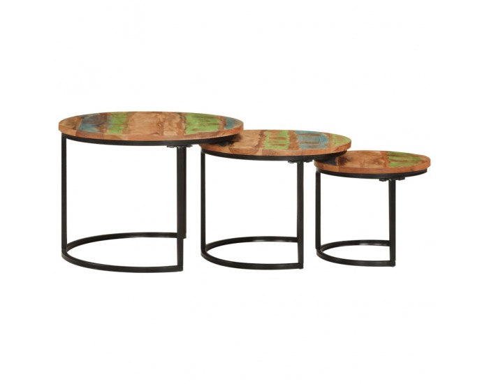 Sonata H Стифиращи маси, 3 бр, регенерирано дърво масив