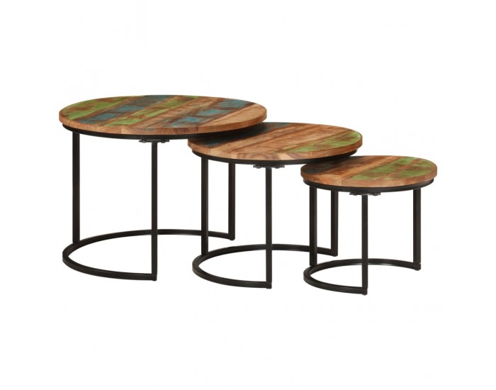 Sonata H Стифиращи маси, 3 бр, регенерирано дърво масив