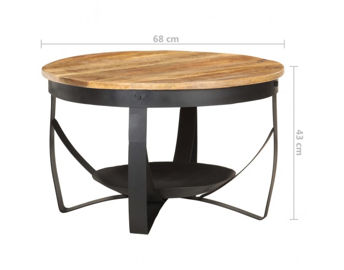 Sonata H Маса за кафе, Ø68x43 см, грубо мангово дърво