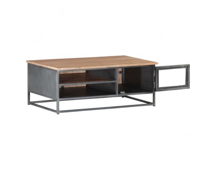 Sonata H Маса за кафе, сива, 90x50x35 см, акациево дърво масив