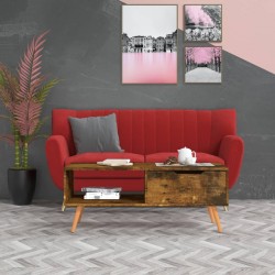 Sonata H Кафе маса, опушен дъб, 100x49,5x43 см, инженерно дърво - Холни маси