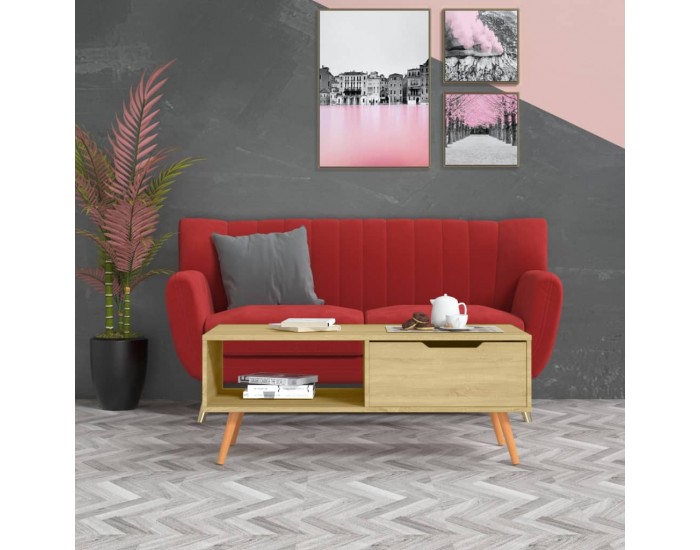 Sonata H Кафе маса, сонома дъб, 100x49,5x43 см, инженерно дърво