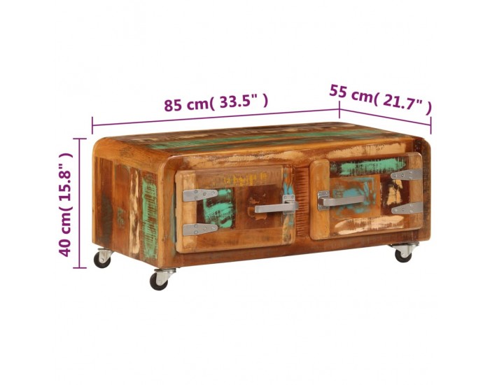 Sonata H Маса за кафе, 85x55x40 см, масивно регенерирано дърво