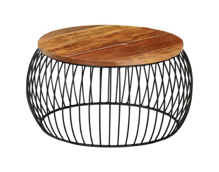 Sonata H Маса за кафе, Ø68 cм, регенерирано дърво масив