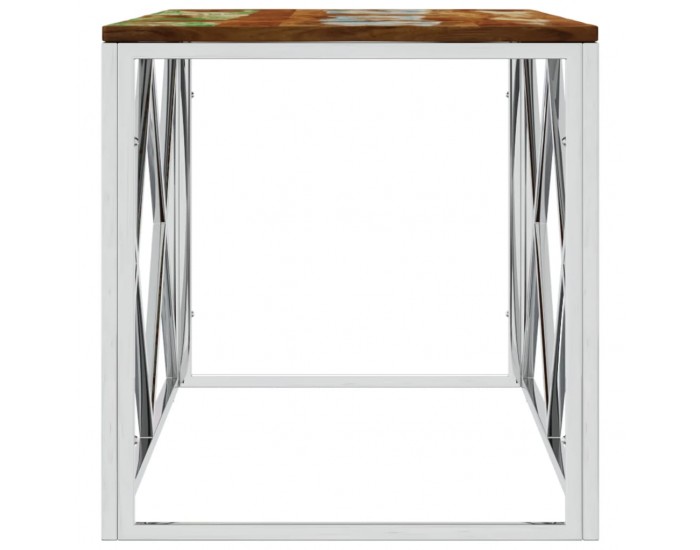 Sonata H Маса за кафе, неръждаема стомана и регенерирано дърво масив