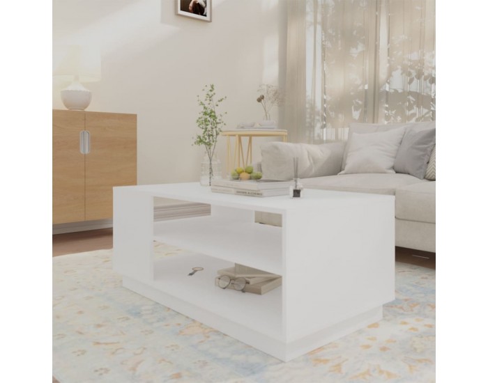 Sonata H Маса за кафе, бяла, 102x55x43 см, инженерно дърво