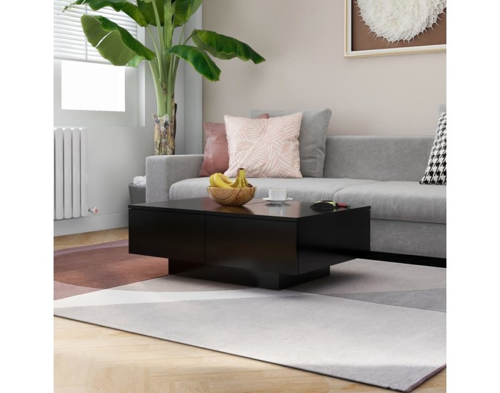 Sonata H Маса за кафе, черна, 90x60x31 см, инженерно дърво