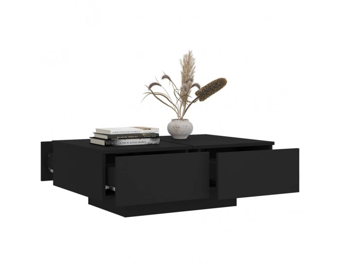 Sonata H Маса за кафе, черна, 90x60x31 см, инженерно дърво