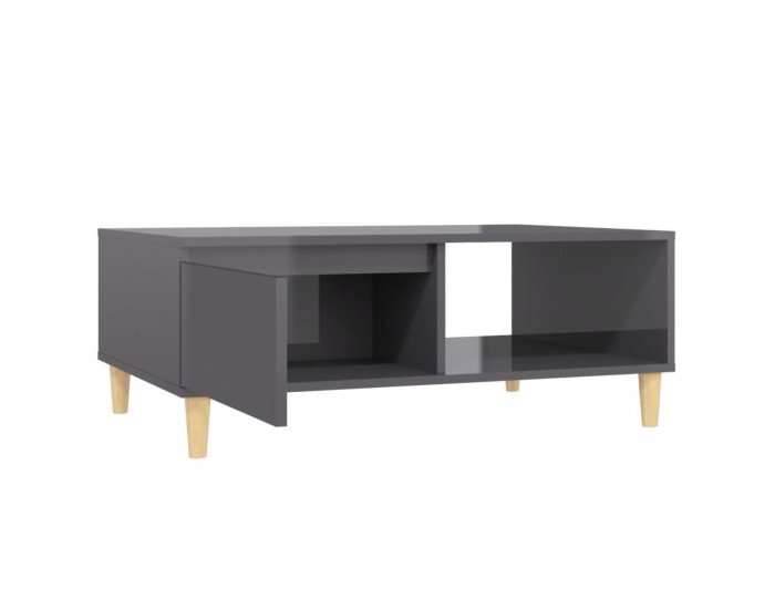 Sonata H Маса за кафе, сив гланц, 90x60x35 см, инженерно дърво