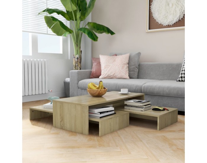 Sonata H Масички за кафе, дъб сонома, 100x100x26,5 см, инженерно дърво