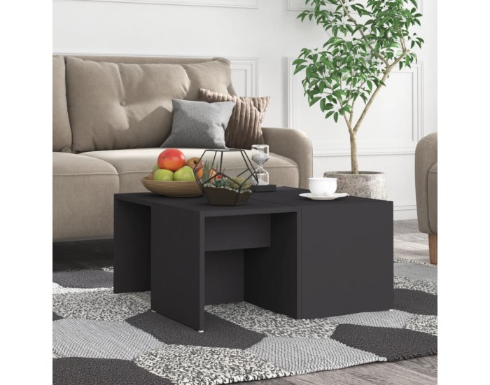 Sonata H Маси за кафе, 4 бр, сиви, 33x33x33 см, инженерно дърво