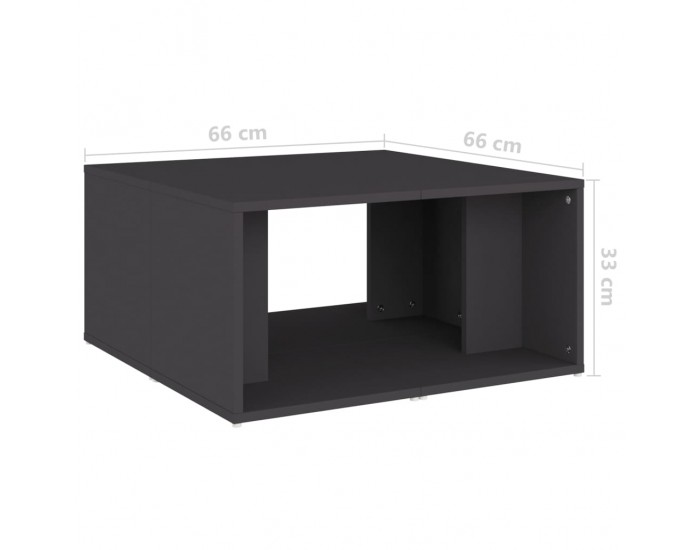 Sonata H Маси за кафе, 4 бр, сиви, 33x33x33 см, инженерно дърво