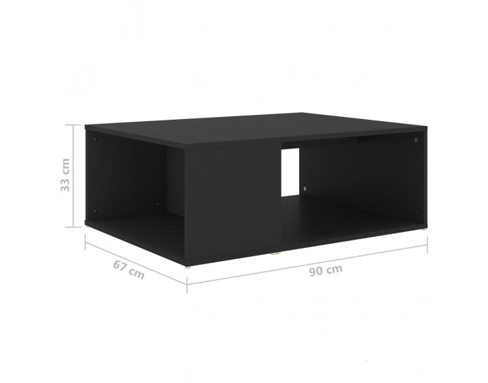 Sonata H Маса за кафе, черна, 90x67x33 см, инженерно дърво