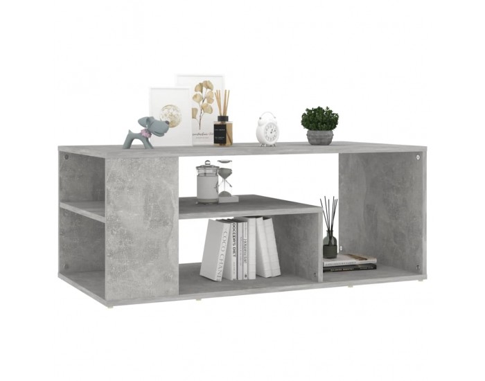 Sonata H Маса за кафе, бетонно сива, 100x50x40 см, инженерно дърво