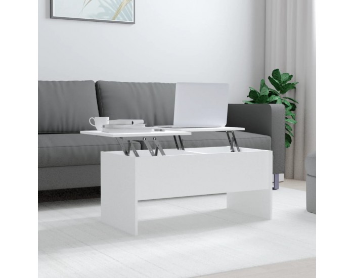 Sonata H Маса за кафе, бяла, 102x50,5x46,5 см, инженерно дърво