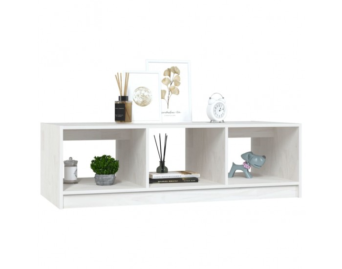 Sonata H Маса за кафе, бяла, 110x50x34 см, борово дърво масив