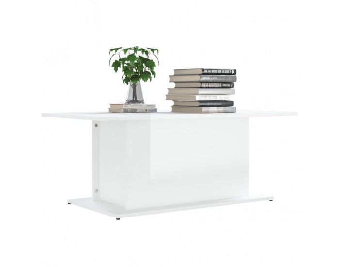 Sonata H Кафе маса, бял гланц, 102x55,5x40 см, инженерно дърво