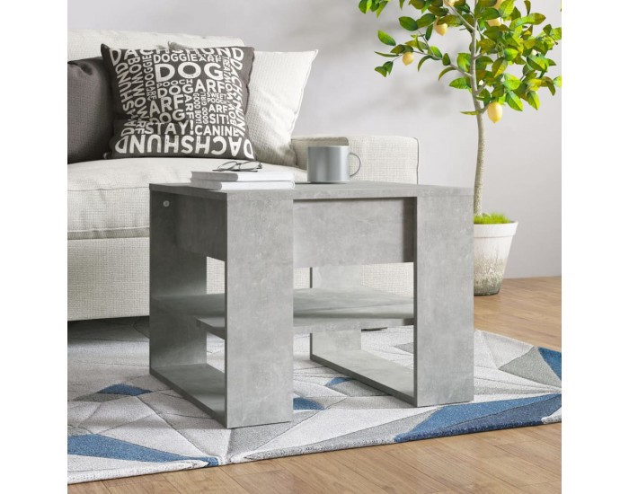 Sonata H Маса за кафе, бетонно сива, 55,5x55x45 см, инженерно дърво