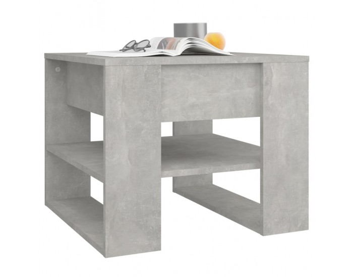 Sonata H Маса за кафе, бетонно сива, 55,5x55x45 см, инженерно дърво